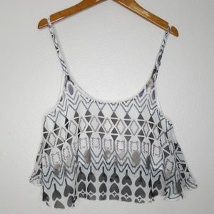 Lagaci  Flowy Crop Tank Top